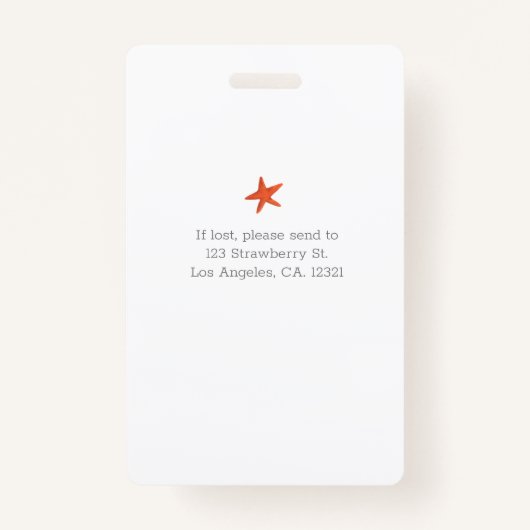 おもしろいコスチュームパターン小児科ID付き子供 バッジ (裏面)