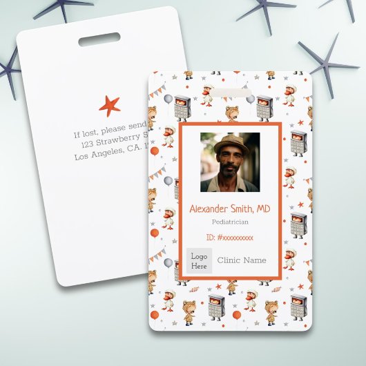 おもしろいコスチュームパターン小児科ID付き子供 バッジ