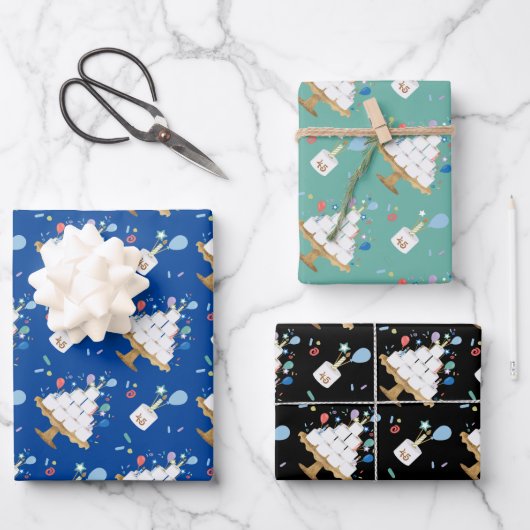 おもしろいコビッドトイレ紙お誕生日ケーキ検疫 ラッピングペーパーシート (正面)