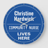 おもしろいコミュニティナースウォールプラークスタイル ラージ壁時計 (正面)