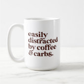 おもしろいコモダンーヒー好きカーブ好き茶色の文字 コーヒーマグカップ (左)