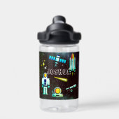 おもしろいコラージュパーソナライズされた ウォーターボトル (背面)