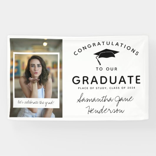 おもしろいコラージュ卒業祝い 横断幕 (横)