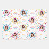 おもしろいコラージュ散水ハッピーバースデー ラッピングペーパーシート (正面2)