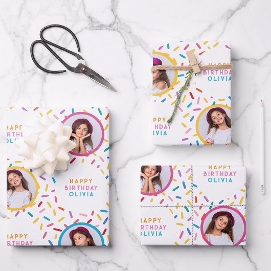 おもしろいコラージュ散水ハッピーバースデー ラッピングペーパーシート