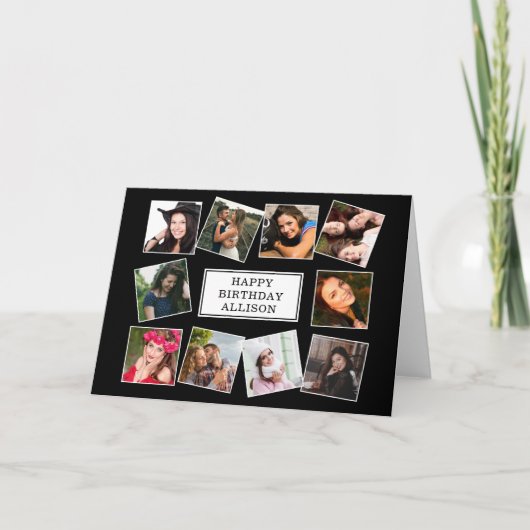 おもしろいコラージュ誕生日 カード (正面)