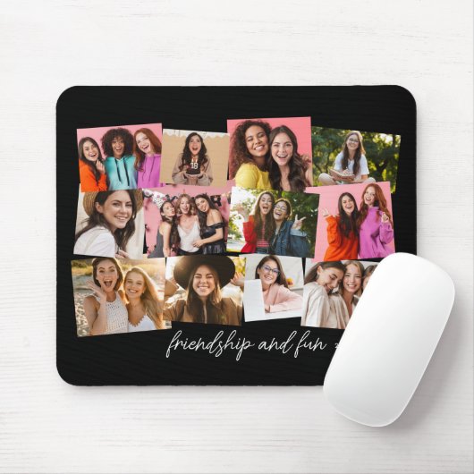 おもしろいコラージュ12パーソナライズされた枚(白黒) マウスパッド (マウス)