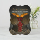 おもしろいコルセットハローウィンパーティ招待状 招待状 (スタンド正面)