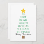 おもしろいコロナウイルス2020メリークリスマスツリー シーズンカード (正面/裏面)