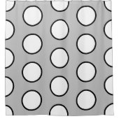 おもしろいコンテンポラリータイル白黒パターン（灰色） シャワーカーテン (正面)