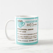 おもしろいコージーシーズン処方箋ホットココアコーヒーマグ コーヒーマグカップ (左)