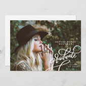 おもしろいコーナースクリプトの卒業発表 招待状 (正面/裏面)