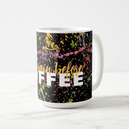 おもしろいコーヒーの前の脳 コーヒーマグカップ (正面右)