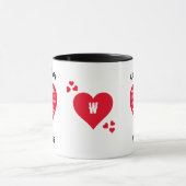 おもしろいコーヒーは私のバレンタイン赤いハート マグカップ (中央)