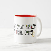 「おもしろいコーヒーを飲む天才」 ツートーンマグカップ (正面右)