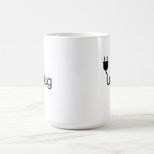 おもしろいコーヒーマグ – アンプラグ – 引用文 コーヒーマグカップ (中央)