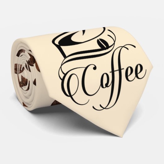 おもしろいコーヒーラバータイローストビーンズのコーヒーカップ ネクタイ (ロール)