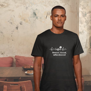 おもしろいコーヒーワーク引用文ストレス賛美、取り付け Tシャツ