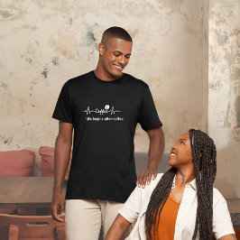 おもしろいコーヒーワーク引用文ライフはコーヒーの後から始まる Tシャツ