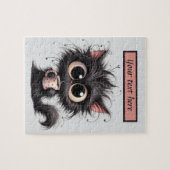 おもしろいコーヒー猫の追加文字 ジグソーパズル (横)