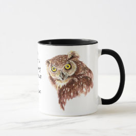 おもしろいコーヒー、カフェイン、姿勢の引用文フクロウ マグカップ