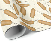 おもしろいコーンドッグ模様の包装紙 ラッピングペーパー (ロールコーナー)