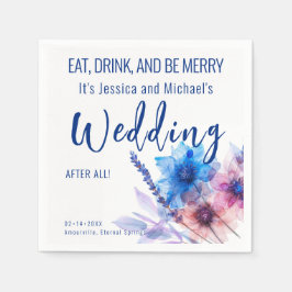 💍おもしろいコーンフラワーとラベンダー スタンダードカクテルナプキン