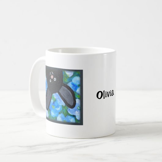 おもしろいゴシックお洒落バンパイアこうもり名前をカスタムする コーヒーマグカップ (正面左)