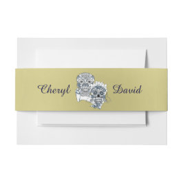 おもしろいゴシックシュガースカル新郎新婦デザイン 招待状ベリーバンド