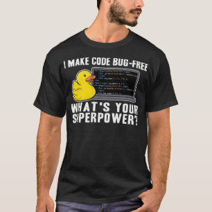 おもしろいゴムダックデバッグ超電力符号化ラバー Tシャツ