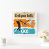 おもしろいゴルフあなたのボールをつかむID963 スクエア壁時計 (ホーム)