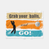 おもしろいゴルフあなたのボールをつかむID963 フリースブランケット (正面(横))