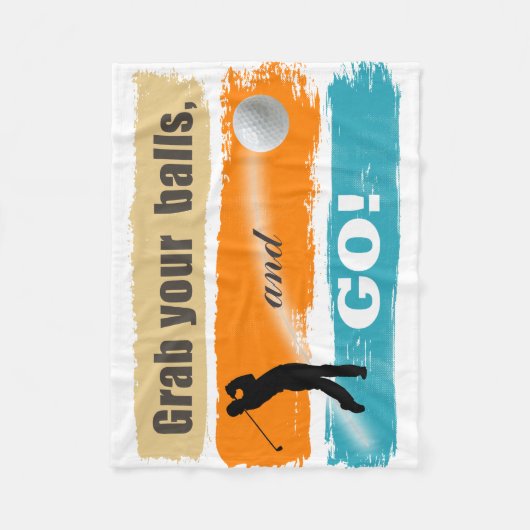 おもしろいゴルフあなたのボールをつかむID963 フリースブランケット (正面)