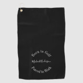 おもしろいゴルフことわざ白黒ミニシンプルマリスト ゴルフタオル (正面)