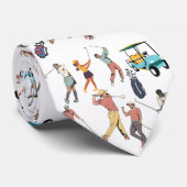 おもしろいゴルフのネクタイ。ゴルフクラブ、ゴルフ乳母車。スポーティー! ネクタイ (ロール)