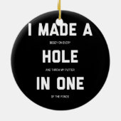 おもしろいゴルフの女男性へ性が一つのゴルフギャグに穴を開ける セラミックオーナメント (裏面)