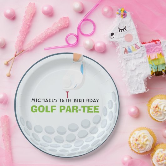おもしろいゴルフをテーマにした誕生日パーティー ペーパープレート (パーティー)
