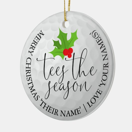 おもしろいゴルファーのクリスマスゴルフギフトがシーズンを迎える セラミックオーナメント (左)