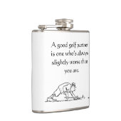 おもしろいゴルファーのビニールフラッ包まれたク フラスク (右)