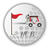 おもしろいゴルファーズモノグラム用ゴルフカート球 セラミックノブ (正面)