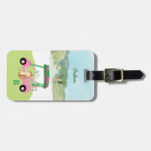 おもしろいゴルフカートのコースクラブモノグラム名 ラゲッジタグ (正面横)