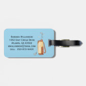 おもしろいゴルフカートのコースクラブモノグラム名 ラゲッジタグ (裏面横)