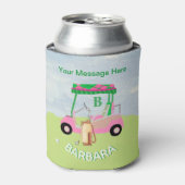 おもしろいゴルフカートのメッセージモノグラム名 缶クーラー (缶正面)