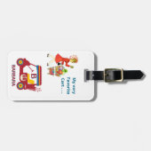 おもしろいゴルフカートのモノグラム名バッグ ラゲッジタグ (正面横)