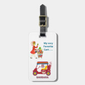 おもしろいゴルフカートのモノグラム名バッグ ラゲッジタグ (正面縦)