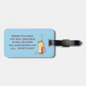 おもしろいゴルフカート風光明媚リーグクラブロゴ ラゲッジタグ (裏面横)