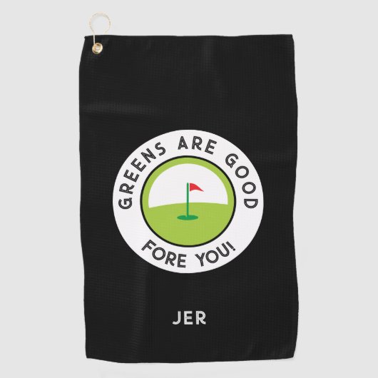 おもしろいゴルフグリーンズフォーゴルファーおもしろいユーモアカスタム ゴルフタオル (正面)
