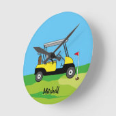 おもしろいゴルフコースカートカスタム ラウンド壁時計 (傾斜)