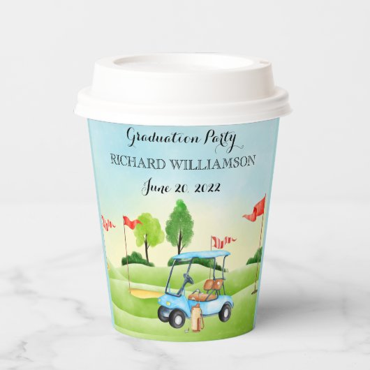 おもしろいゴルフテーマ卒業党 紙コップ (正面)