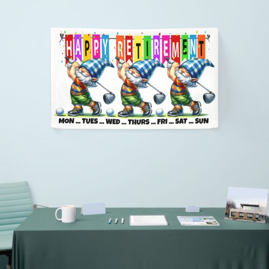おもしろいゴルフハッピーリタイア 横断幕 (トレードショー)